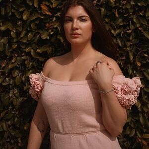 Vintage 80’s St. John Marie Grey Knit Dress in Pink